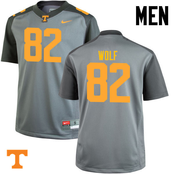 Men #82 Ethan Wolf Tennessee Volunteers College Football Jerseys-Gray - Click Image to Close
